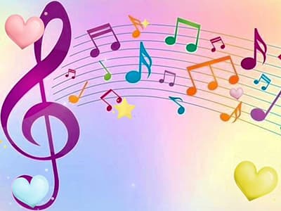 Notas musicais coloridas